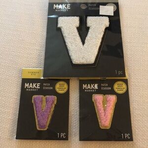 Make Market Letter V Patches NWT